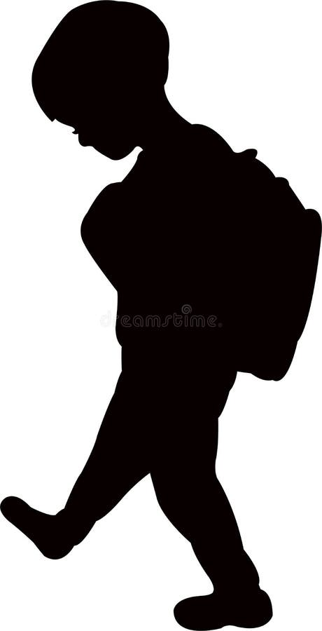 Download A Student Boy Walking, Silhouette Vector Stock Vector - Illustration of silhouette, vector ...