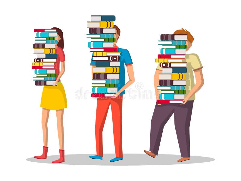 people running with huge stacks of books people running with huge stacks of books