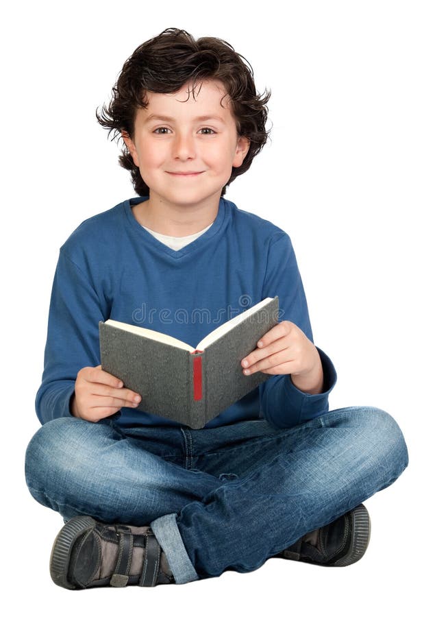 Student child with a book stock photo. Image of offspring - 14146742