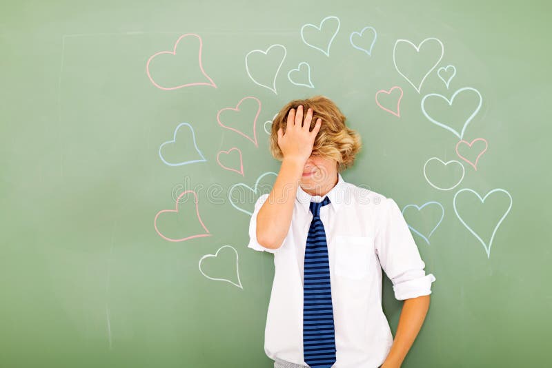 Student confused love royalty free stock photography