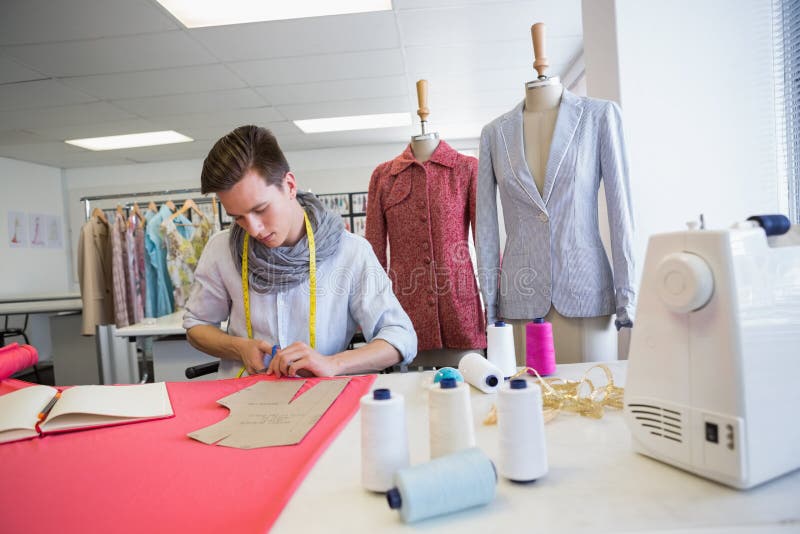 Student Cutting Fabric with Pair of Scissors Stock Photo - Image of ...