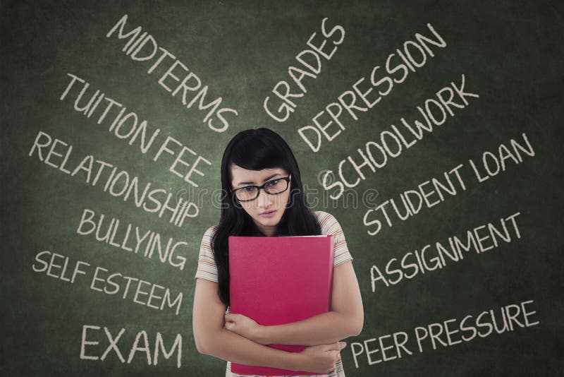 Student die vele problemen 1 hebben royalty-vrije stock afbeelding Student die vele problemen 1 hebben royalty-vrije stock afbeelding