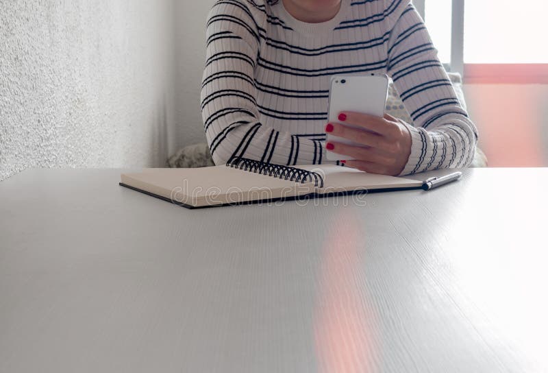 Student Distracted with Smartphone, Chatting and Watching Social Media
