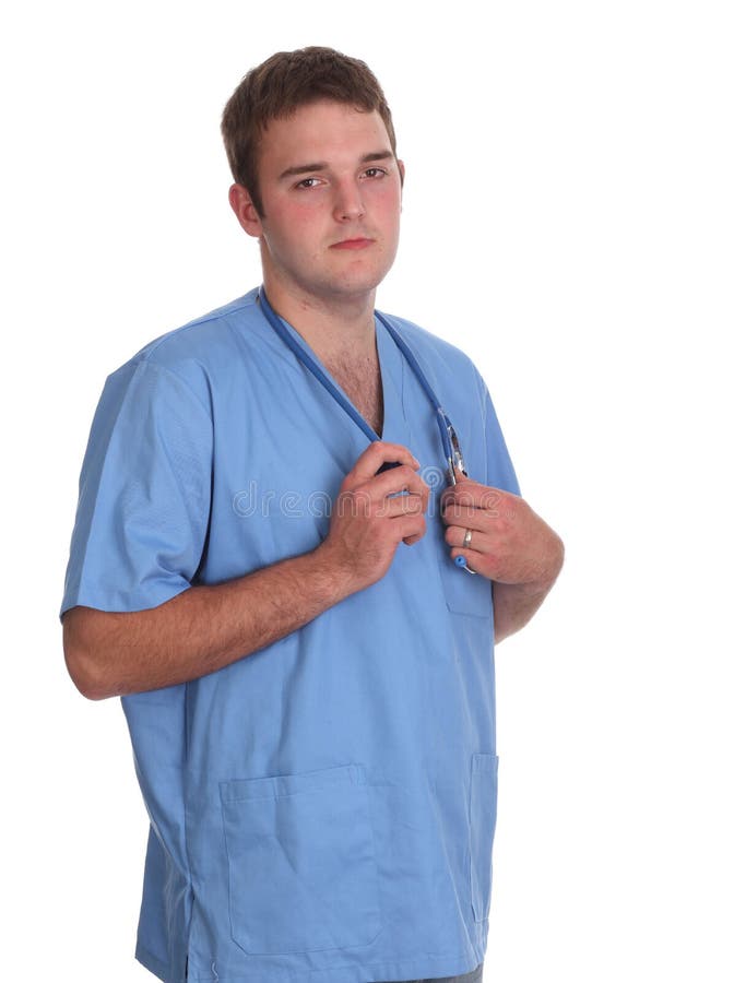Student Doctor in Scrubs and with Stethoscope Stock Photo Image of