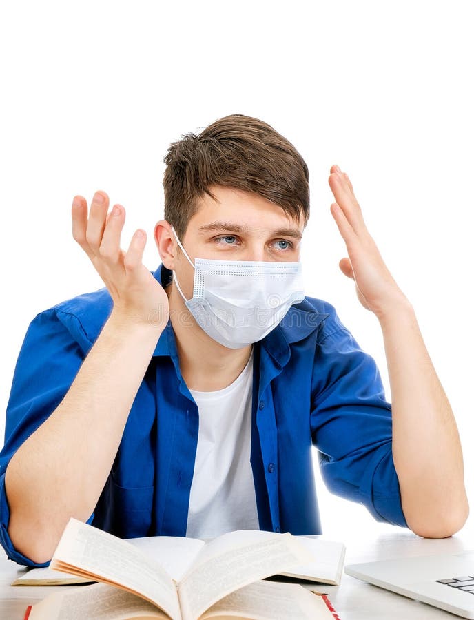 Student in a Flu Mask royalty free stock photo