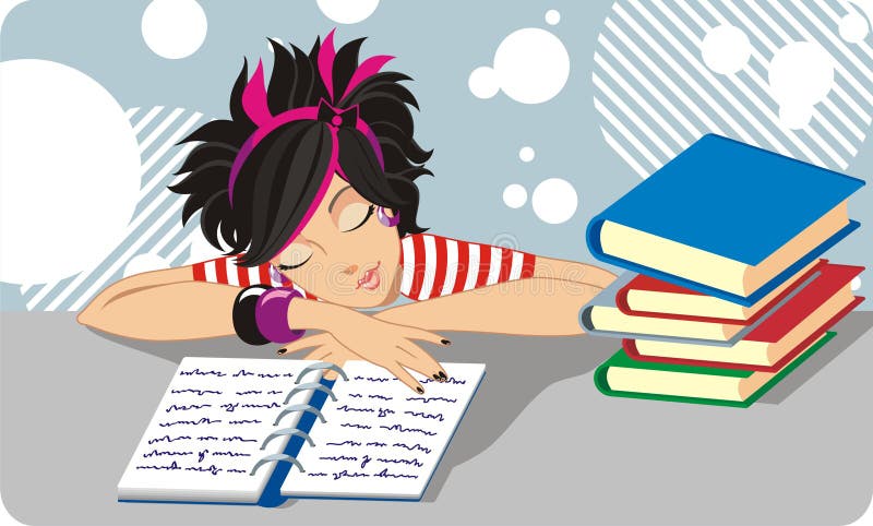 Student girl vector illustration