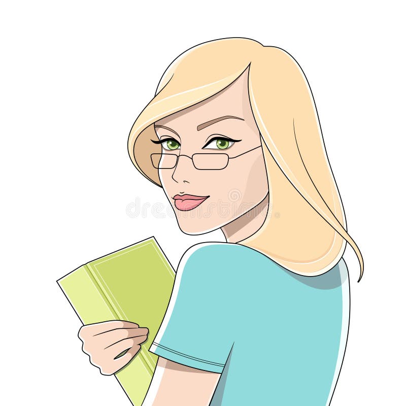 Student girl with the book stock illustration