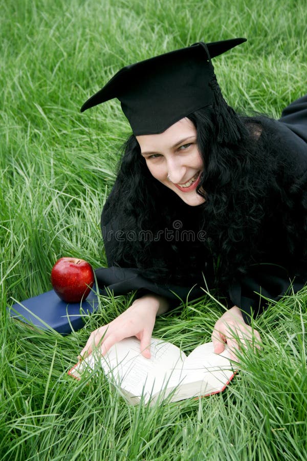 Student girl reading book