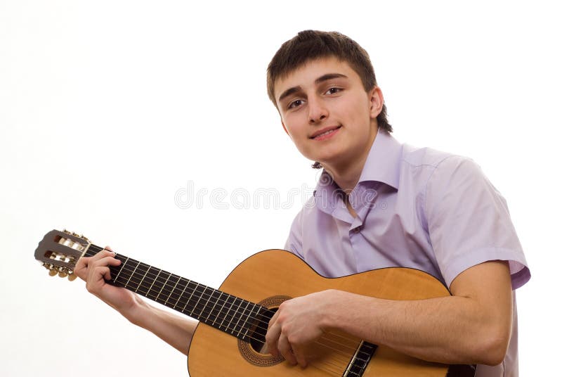 Student with a guitar