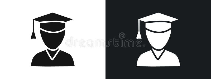 Student icon linear graphics set vector in black royalty free illustration