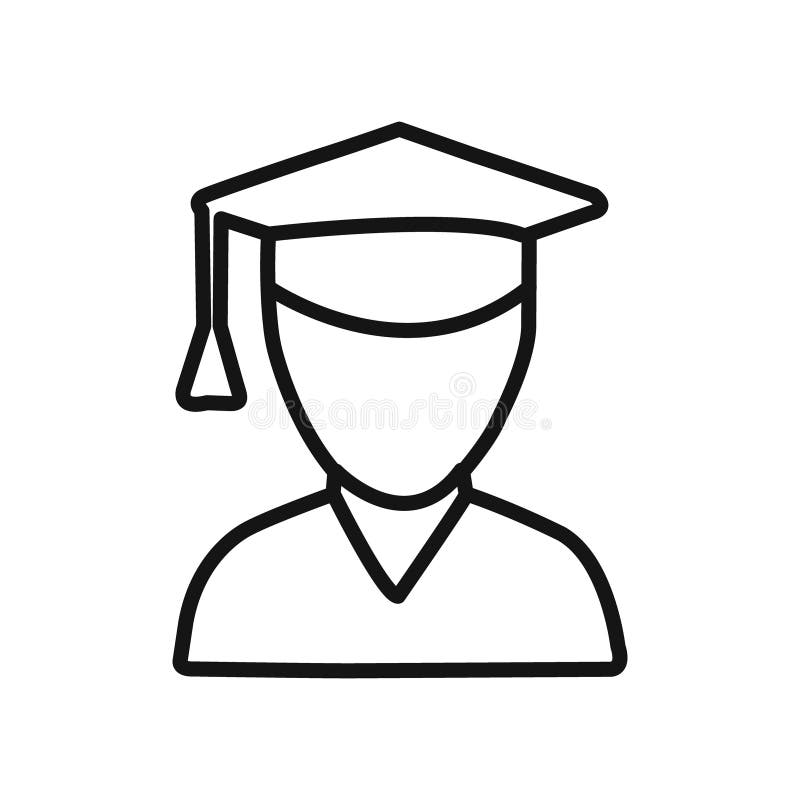 Student icon linear vector graphics sign or symbol set for web app ui