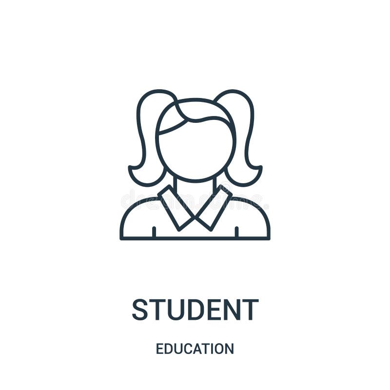 Student icon vector from education collection. Thin line student outline icon vector illustration stock illustration