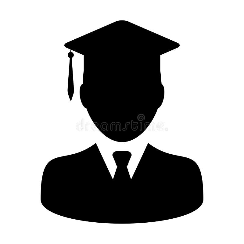 Student Icon Vector Male Person Profile Graduation Avatar with ...