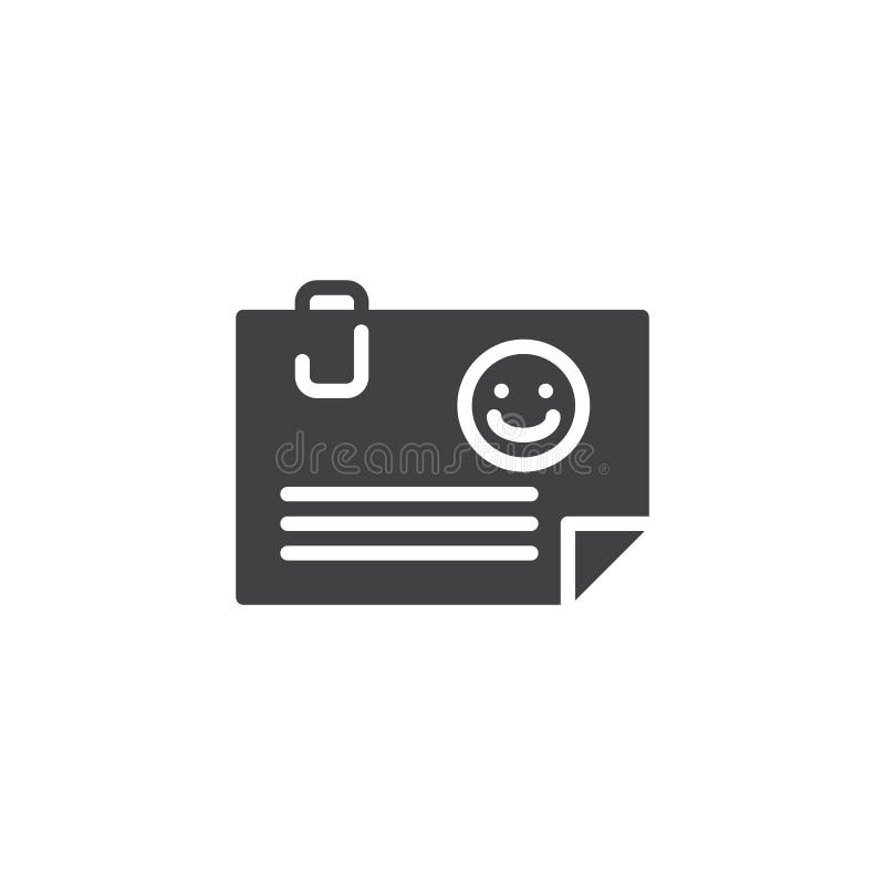 Student Id Card Vector Icon Stock Vector - Illustration of symbol, name