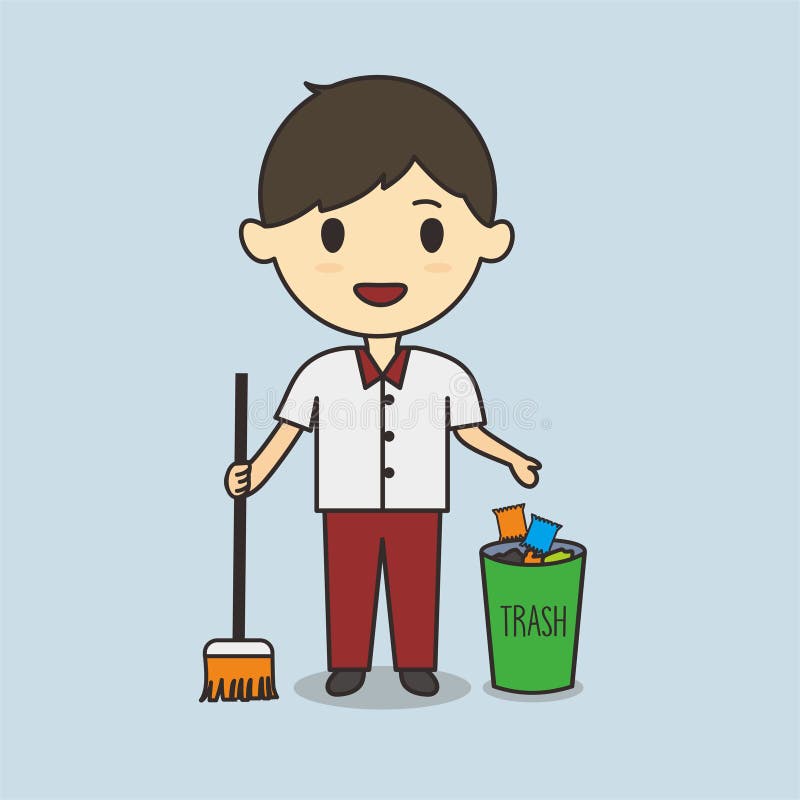 Student Keep Cleanliness Cartoon Illustration Stock Vector - Illustration  of business, cleanliness: 132973273