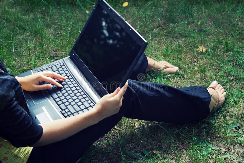 Student with laptop.