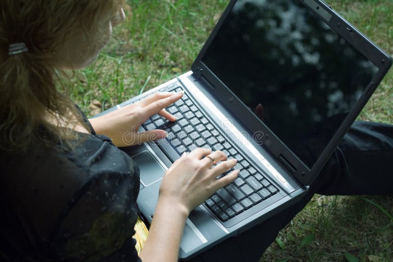 Student with laptop.