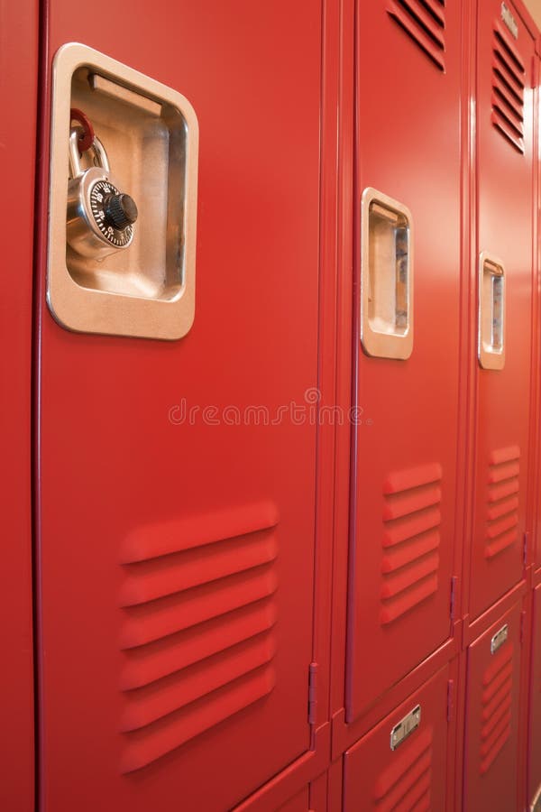 Student Lockers University School Campus Hallway Storage Locker Stock