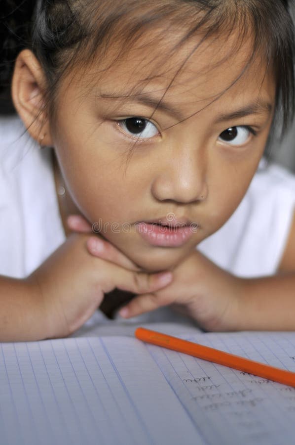 Student with pencil stock image. Image of student, homework 10252485