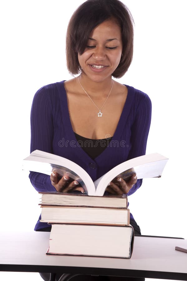 Student reading book