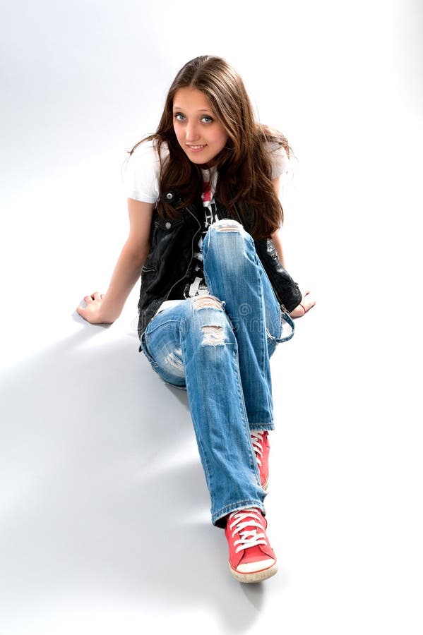 Student sitting on a floor