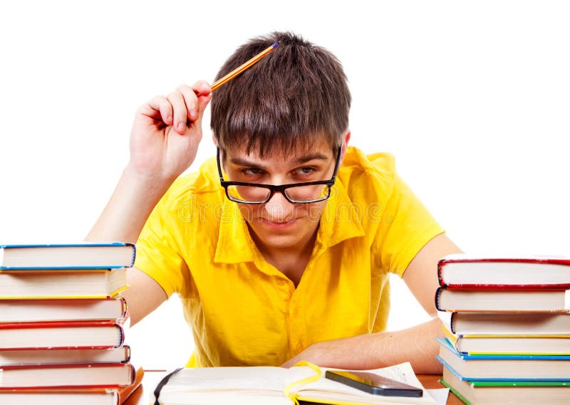 Student is thinking stock image