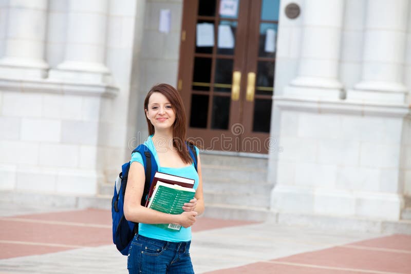 Student walking on campus