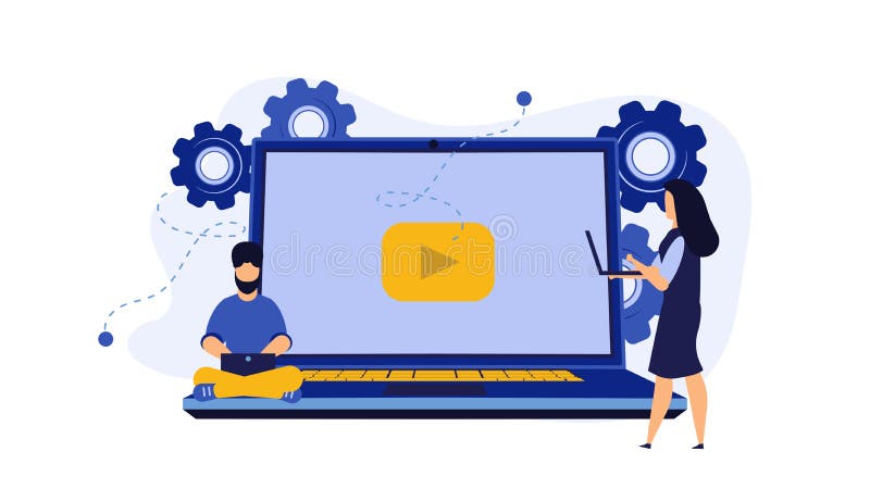 Student Watch Online Video Vector Education Illustration Background with  Laptop. Study Course Learning Distance Webinar Personal Stock Vector -  Illustration of icon, communication: 181422305