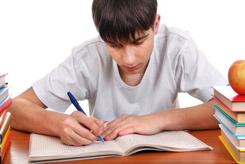 Student writing stock photography