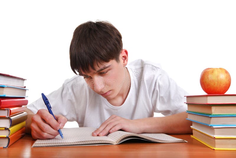 Student writing stock images