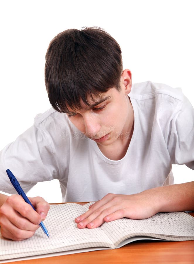 Student writing royalty free stock image