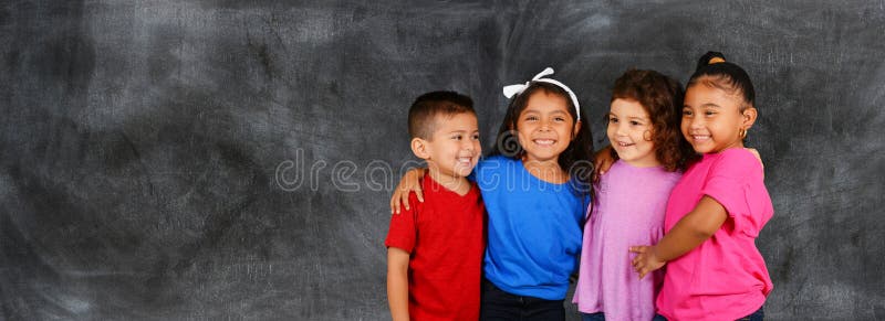 Group of happy young children who are at school. Group of happy young children who are at school