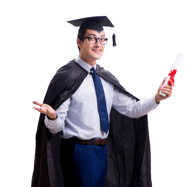 Studentenabsolvent lokalisiert auf wei?em Hintergrund lizenzfreies stockfoto Studentenabsolvent lokalisiert auf wei?em Hintergrund lizenzfreies stockfoto