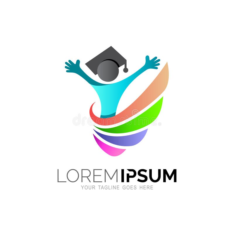 Studentlogotyp, akademiker, student- och akademiker vektor illustrationer