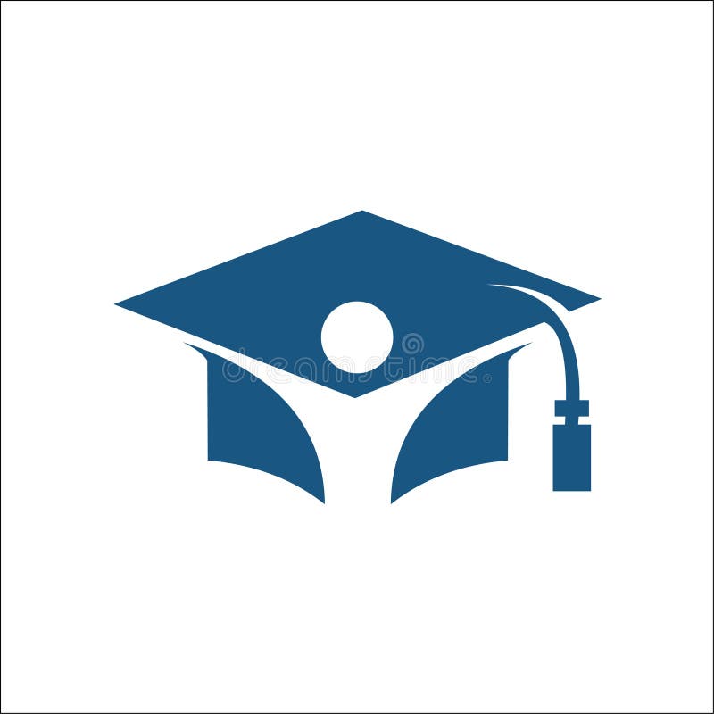 Studentlogotyp vektor för graderingslogotyp stock illustrationer