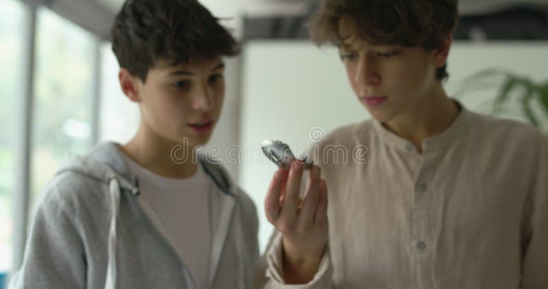 Students checking their 3D printed prototype stock video footage