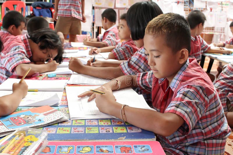 Students are Grouped Together To Work Editorial Stock Photo Image of