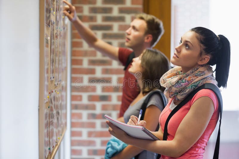 Students Looking at Notice Board Stock Image Image of reading, notice