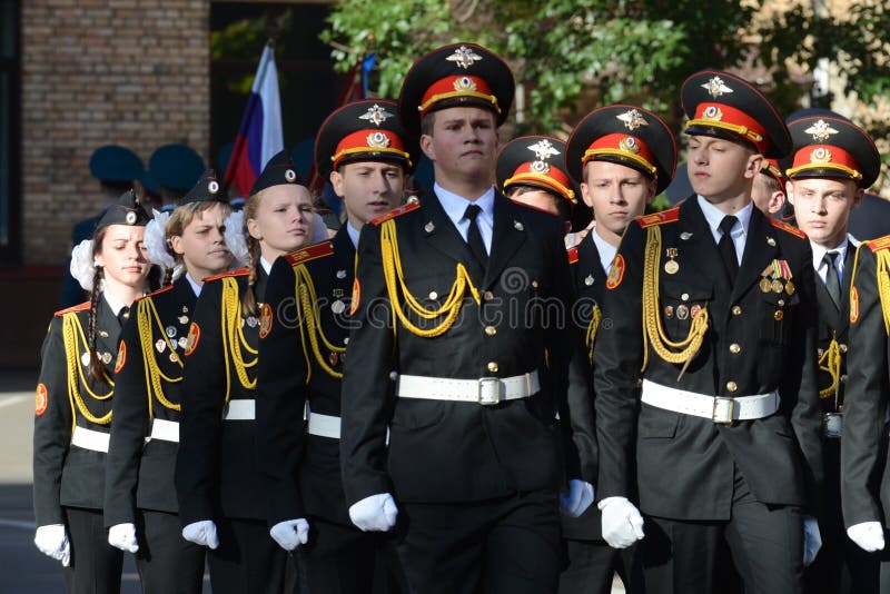 The students of the Moscow cadet corps of the police. royalty free stock image The students of the Moscow cadet corps of the police. royalty free stock image