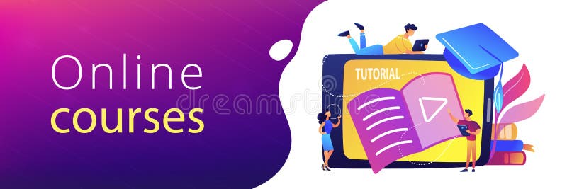 Video tutorial header banner. stock illustration