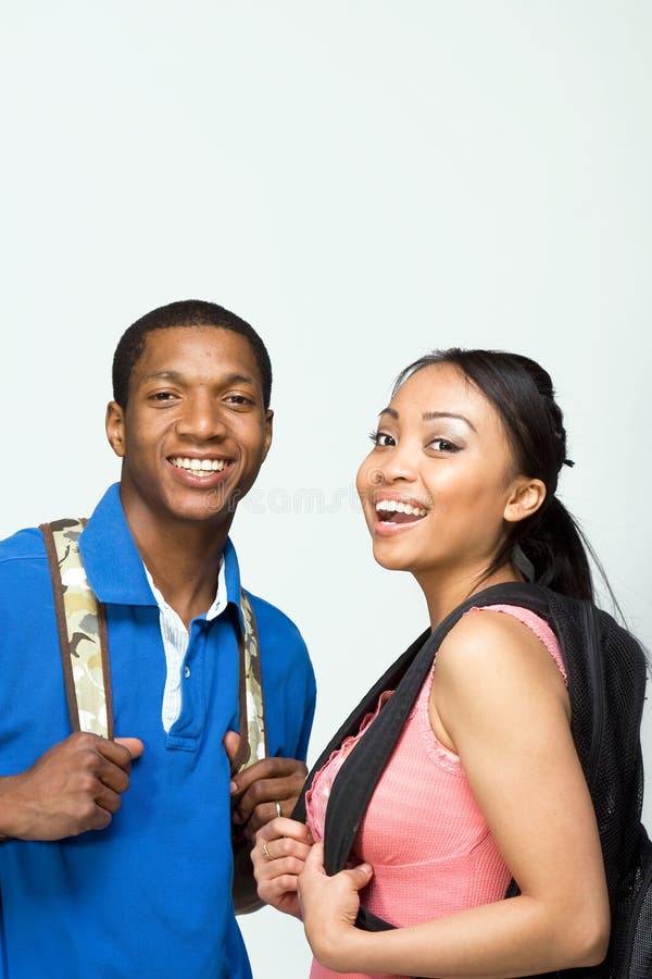 Students Wearing Backpacks - Vertical