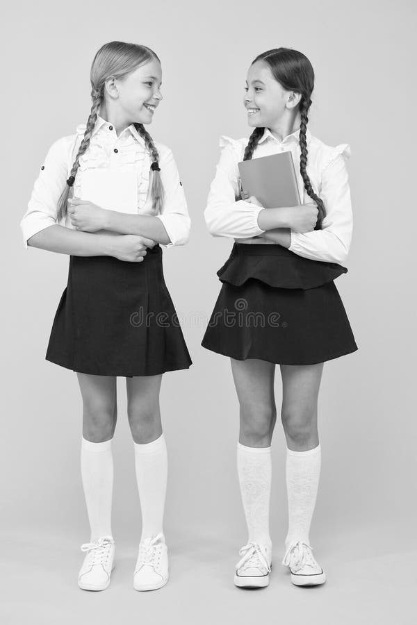 Studiare in piccoli gruppi Ragazze con libri di lavoro per scrivere Belle ragazze che tengono libri per le lezioni Scuola fotografia stock libera da diritti Studiare in piccoli gruppi Ragazze con libri di lavoro per scrivere Belle ragazze che tengono libri per le lezioni Scuola fotografia stock libera da diritti