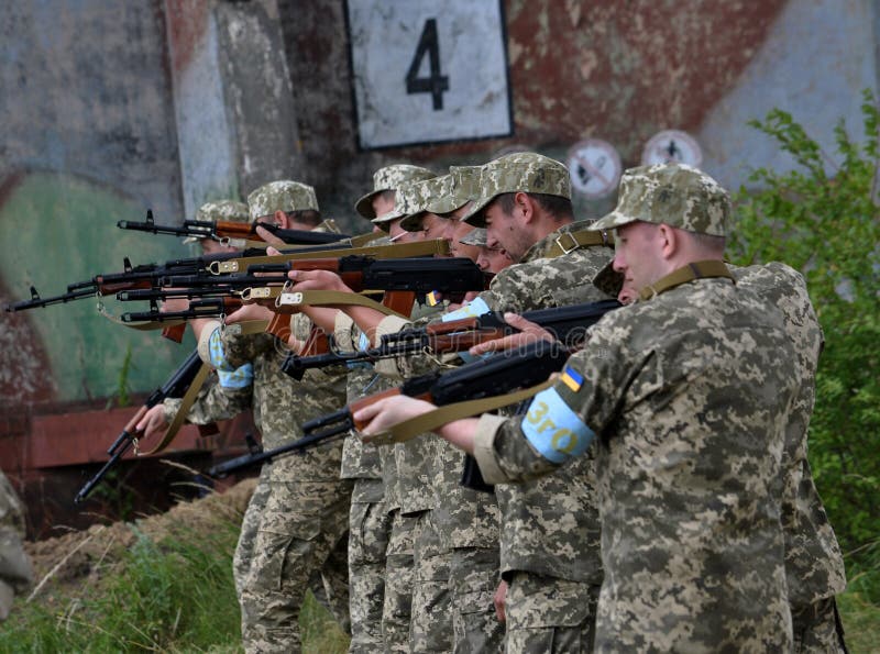 Studies training of detachment of territorial defensive_2 stock images Studies training of detachment of territorial defensive_2 stock images