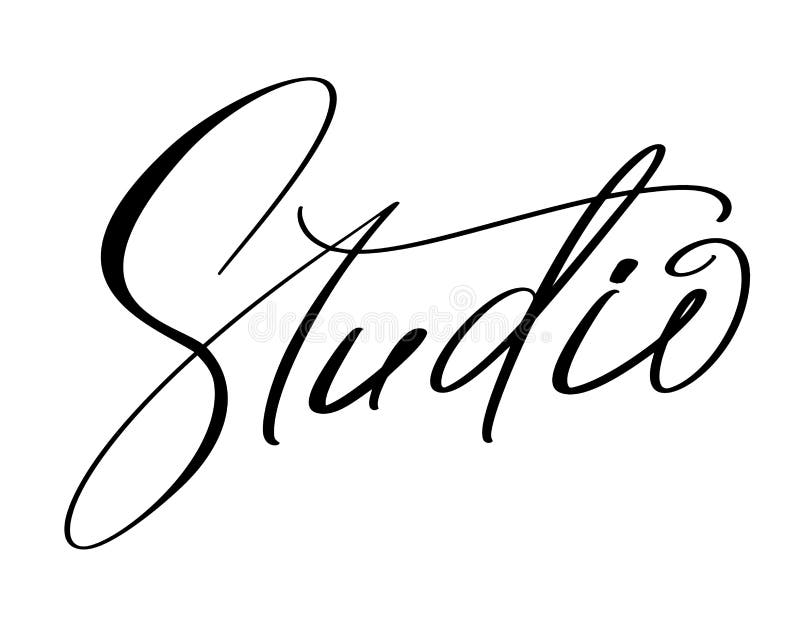 Studio Calligraphy Hand Drawn Vector Logo Text and Label for Any Use ...