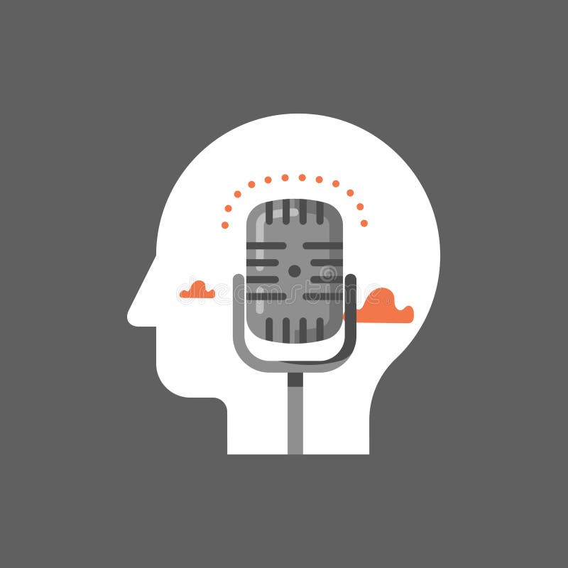 Studio d'enregistrement de musique, concept podcast, émission de radio d'émission, microphone de salle de spectacle illustration stock Studio d'enregistrement de musique, concept podcast, émission de radio d'émission, microphone de salle de spectacle illustration stock