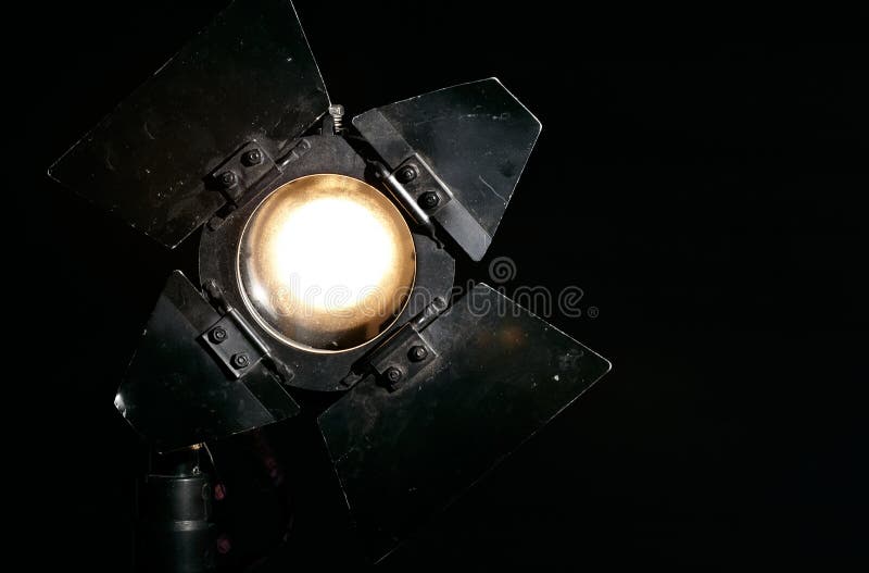 Studio floodlight on black background royalty free stock photography
