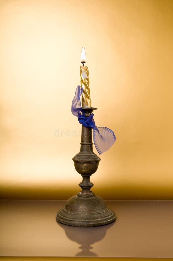 Studio Golden Background and Candle Stock Image Image of golden, flat