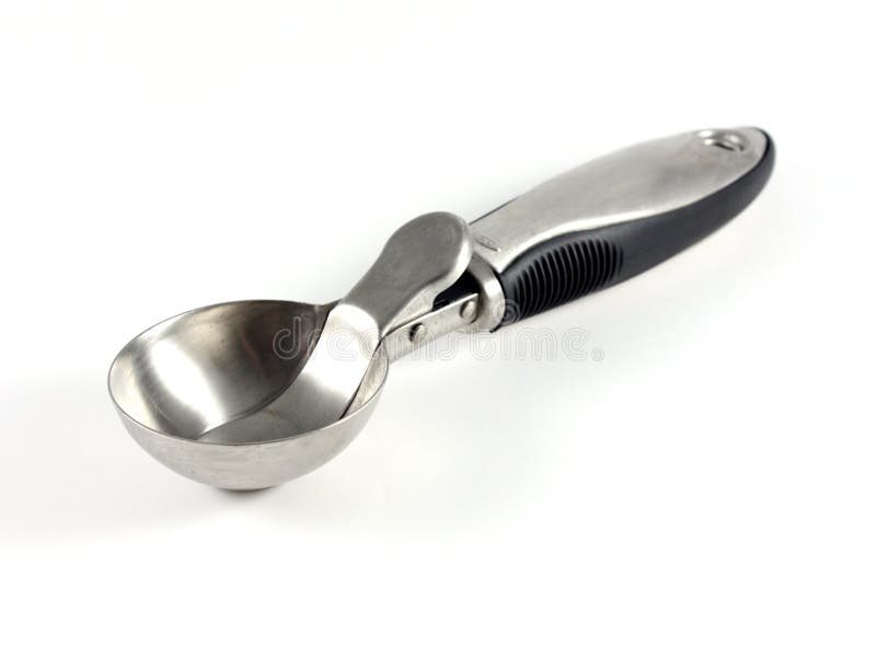 Stainless steel and rubber ice cream scooper. Stainless steel and rubber ice cream scooper.
