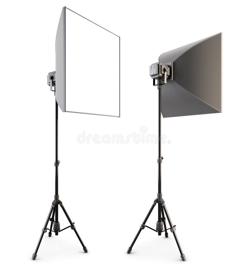 Studio Lighting Isolated on the White Background. Soft Box. 3d. Stock
