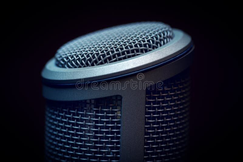 Studio Microphone for Broadcasting Stock Photo Image of monochrome